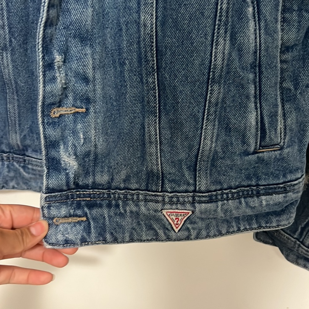 Super Cute Mens Guess Patchwork Jean Jacket Size … - image 8